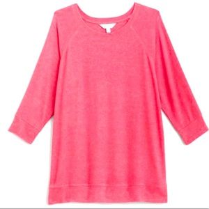 Blush colored soft knit top